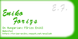 eniko forizs business card