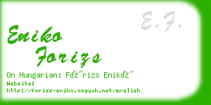 eniko forizs business card